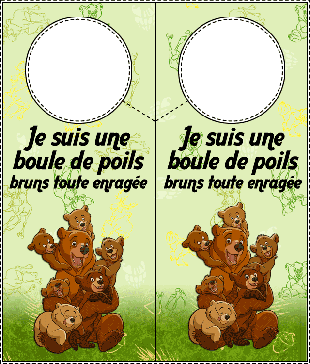 pancarte de porte freres des ours